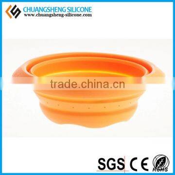 FOLDING Kitchen Use Basin, Silicone Bowl, Colorful Painting Basin photo-5