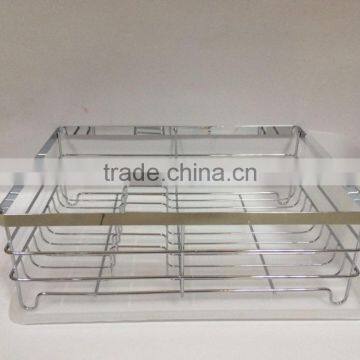 Single Chrome Dish Drainer With Plastic Tray and Cultery photo-3