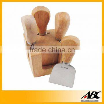 Customized Wooden Block Stainless Steel Wholesale Cheese Knife