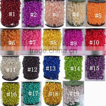 60 Meters Fishing Line Artificial Pearls Beads Chain Garland Flowers Wedding Party Decoration Products Supply 17Colors