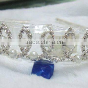 Fashion Rhinestone Pearls wedding bridal headband modern latest jeweled headwear