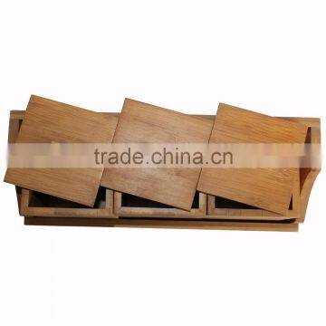 3 Pieces Practical Original Customized Size Bamboo Spice Jar Set photo-4