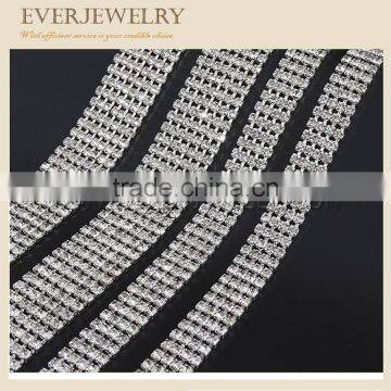 Multi row SS12 rhinestone cup chain for shoe