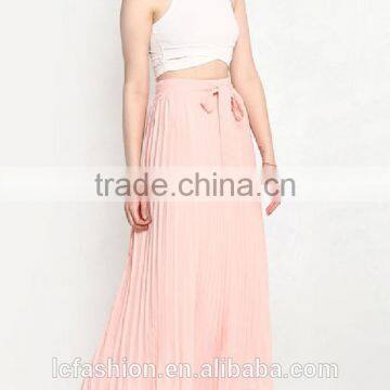 Chiffon Pleated Belt at Front Latest Model Full Skirt Ladies photo-4