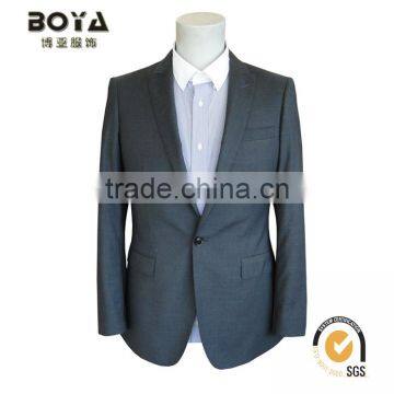 2015 New Arrival TR Grey Fabric Jacket & Blazer for Mens With Notch Lapel Men Blazer Suit