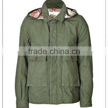 Factory wholesale short cotton canvas parka men