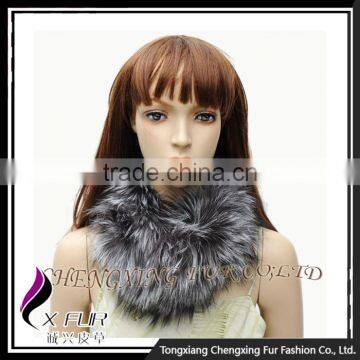 CX-E-15 Wholesale Cheap Head Scarf Genuine Fox Fur Stretch Snood Headband For Women photo-3