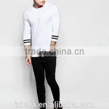 New Customize Summer White Varsity Sleeve 3/4 Sleeve Muscle T-shirt Men photo-4