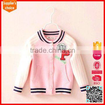 Latest fashion girs pink cardigan wholesale wool cashmere sweaters