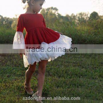 the Latest Style Wholesale Girls Boutique Dresses Red Lace Dress photo-2