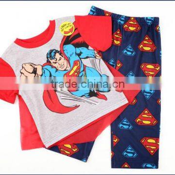 Three Piece Suit Cape Printing Patent Licensing Boy Pajamas Red Sleeping Wear photo-6