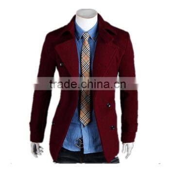 Spring and Winter New Design Casual Double Breasted Mens Wool Trench Coat photo-2