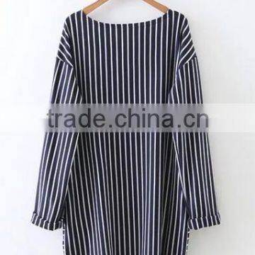 Runwaylover EY2370B Long Style 2017 Ladies Fashion Stripe Loose Blouse photo-6