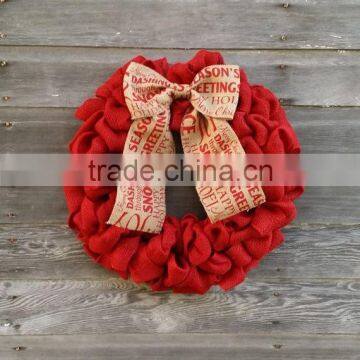 Custom Muticolor Burlap Christmas Wreath photo-5