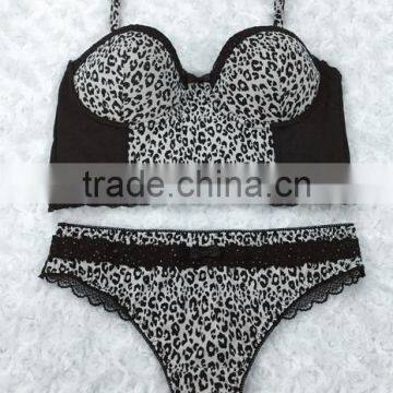 Sexy ladies leopard print corset and panty set sexy women shaper wears