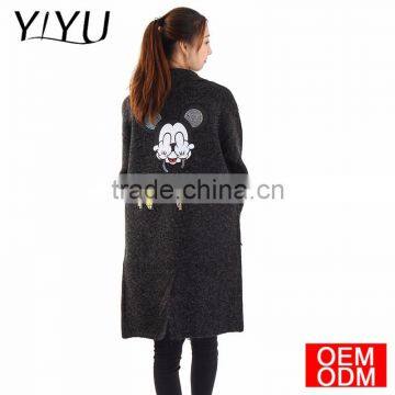 2017 Fashion Women Winter Thick Long Knitting Pattern Cardigan Sweater Outfit photo-2