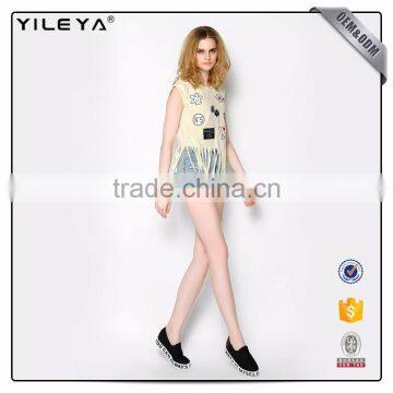 Fashion Tassel Pattern Printing 100% Cotton Tank Top photo-6