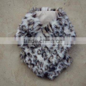 Fashion winter leopard print Faux Fur Furry Infinity Scarf