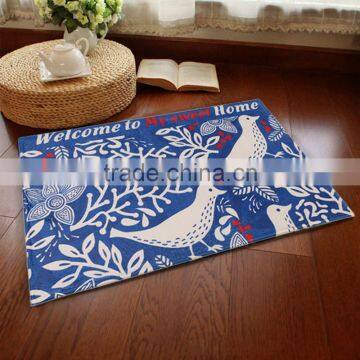 2017 High Quality Lovely Durable Home Bedroom Washable Carpet Bird Pattern Skid Resistance Water Absorption Bathroom Floor Mat photo-2