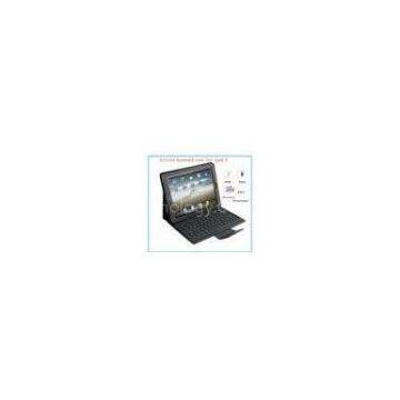 Folding Leather Silicon Ergonomics Ipad Carrying Case with Bluetooth Keyboard For Ipad 3