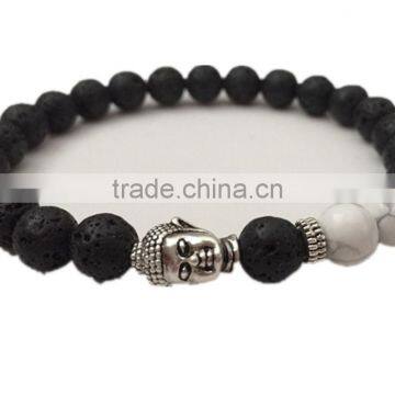 2015 fashion DIY Buddha black lava stone Yu Ga Bracelet