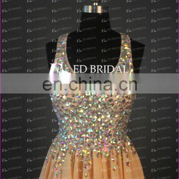 CE738 Hot Real Pictures of Sexy Halter Short/Mini Bling Beaded Cocktail Dress photo-3