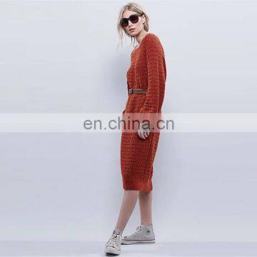 Women Loose Fit Long Sweater Pullover Round Collar Design For Ladies photo-4