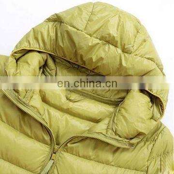 Thin Woman Yellow Down Jacket With Light Color and Weight photo-4