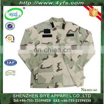 Wholesale Factory OEM Army Tactical BDU Camouflage Military Uniform/Three-Color Design Battle Dress Uniform