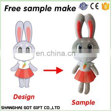 Girl's Lovely Cute Plush Doll Toy Stuffed Animal Rabbit Pillow Quality Bolster photo-2