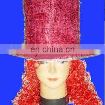 Fashion newsboy hat with wig