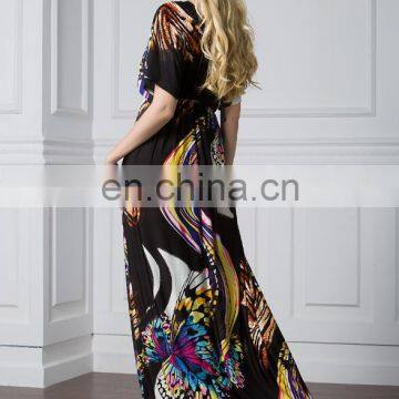 5062# 2017 New Design Ladies Butterfly Abaya Bohemian Summer Long Maxi Plus Size Beach Dress For Women Fashion Clothing photo-5