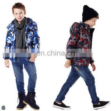 T-BC017 Boy winter Printing Windbreaker Camouflage Down Jacket