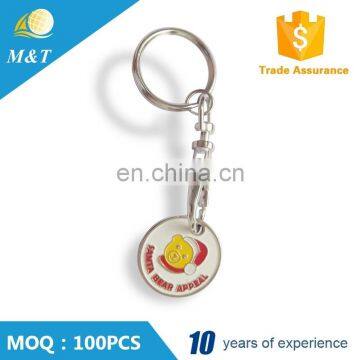 Custom Cheap Supermarket Shopping Trolley Token Coin Blank Metal Key Chain Keyrings photo-2