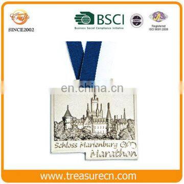 Cheap custom design metal antique silver charity running finisher medals