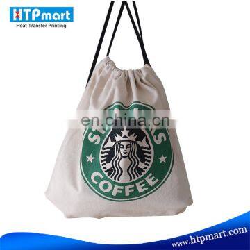 Sublimation Printing Canvas Gym Sack Drawstring Bag For Teens