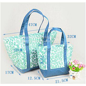 full printed polyester cooler bag with tote handle from China