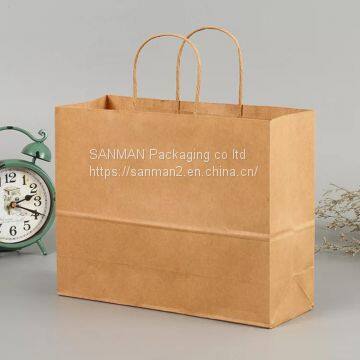 Kraft paper eco friendly paper bag with with your own logo