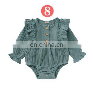 Infant Linen Cotton Newborn Baby Girl Romper Bodysuit Ruffle Bowknot One-Piece Jumpsuit Outfit Clothes Summer photo-6