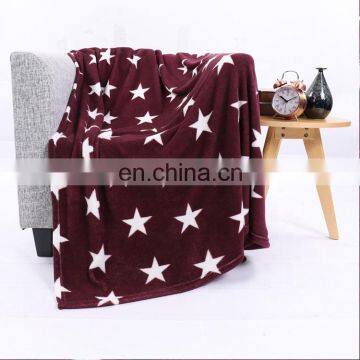 China Wholesale Custom Super Soft Fluffy Coral Fleece Star Printed Blanket Glow in the Dark Throw Blankets for Winter photo-7