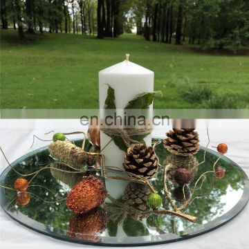 Eastland vintage reflective  decoration affordable glass mirror candle plate tray for wedding or party anniversary table mirror