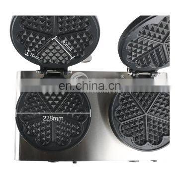 Kitchen Equipment Manufacturer Double Waffle Maker Snacks Making Machine Heart-Shaped Waffle Equipment photo-5