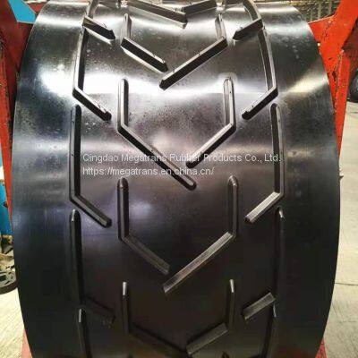 High quality EP NN PN  flat chevron ceated Pipe Conveyor Belt