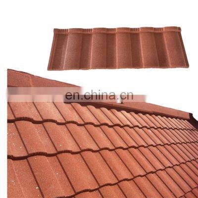 Shabby-Chic Orange Color Stone Chips Galvanized Roof Building Supplies Old Metal Roof Replacing Material Mediterranean Style