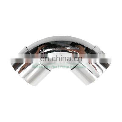 Non-adjustable mirror or satin tube stainless steel connector fitting elbow 90 degree