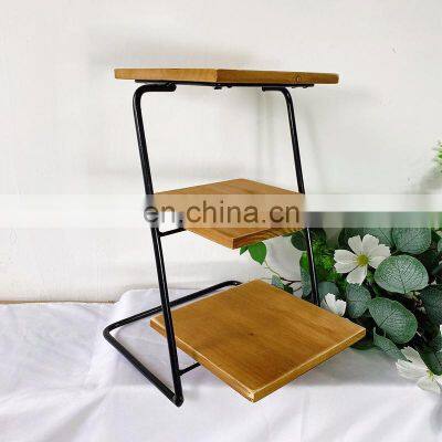 nordic style 3 tiers decorative dessert tray acacia wooden cake display stand afternoon tea dessert snack rack