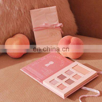 Novel Book Shape Eyeshadow Palette Custom Brand Empty Palette Packaging Pink for Birthday Valentine Day