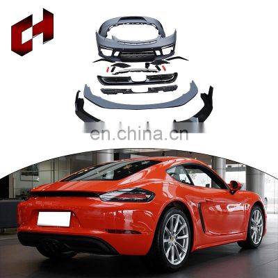 CH Hot Selling Car Accessories Black Bumper Spoiler Bumper Lip Spoiler Light Body Parts For Porsche 718 2016-2018 to GTS