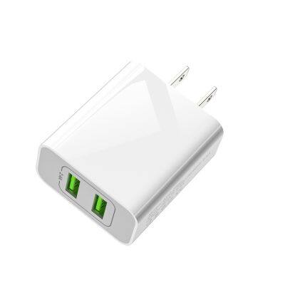 2USB mobile phone charger plug 5V2.4A wall type quick charge QC3.0 power adapter European standard American standard