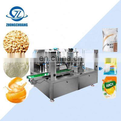 Powder Packaging Stand Up Pouch Wheat Flour Date Seeds Hardware Weighing And Packing Machine